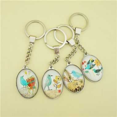 Single Side Bird Crystal Key Chain/Custom Logo Key Chain