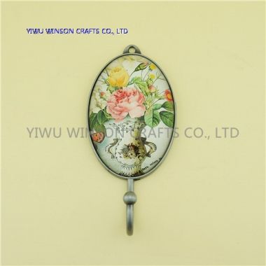 New Design Floral Glass Wall Hook/Wall Hanger