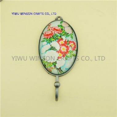 New Design Floral Glass Wall Hook/Wall Hanger