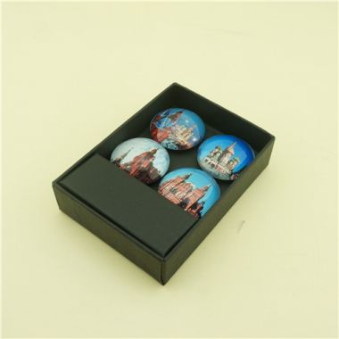 Moscow Souvenirs-Red Square Photo Magnets/Dome Printing Glass