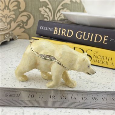 Imitation Ceramic Jewelry Box/Metal Animal Bear Jewel Box