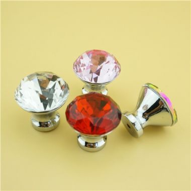 Colorful crystal drawer handle/fashion zinc alloy handle