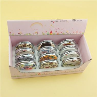 personalized compact mirror/wholesale PU compact mirror