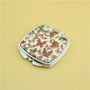 Square butterfly compact mirror/PU pocket mirror