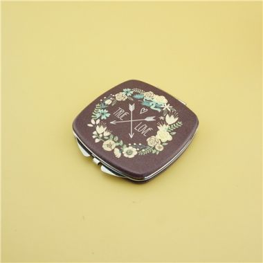 Leather compact mirror/PU fashion pocket mirror