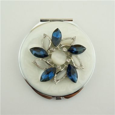 Metal crystal compact mirror/Flower series compact mirror