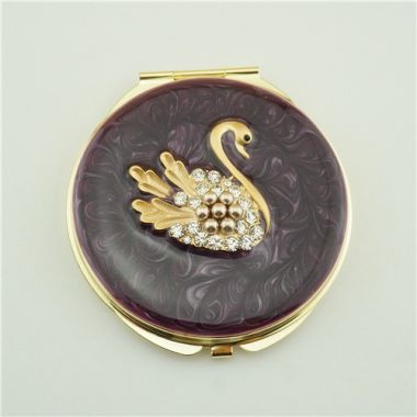 Swan series folding compact mirror/Metal samll pocket mirror