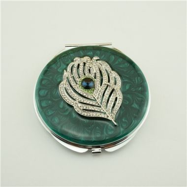 Peacock blue crystal compact mirror/Mothers day gifts