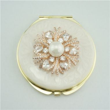 Flower series crystal makeup mirror/Bridesmaid compact mirror