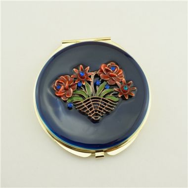 Vintage compact mirror/floral compact mirror