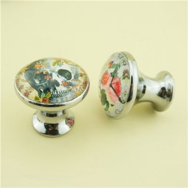 Skull head door knobs handle drawer kitchen