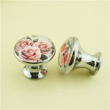 Vintage floral rose door knobs/Drawer pulls and knobs