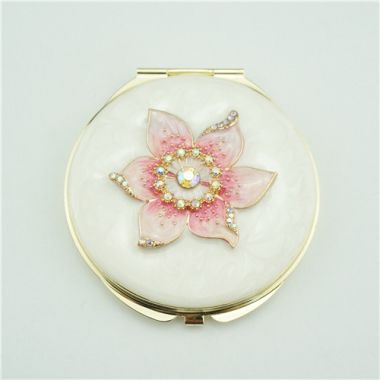 Flower design compact mirror/Metal makeup mirror