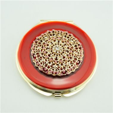 Red compact mirror/Metal compact mirror