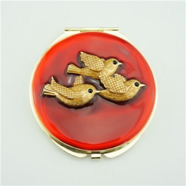 Bird metal compact mirror/Wholesale mirrors