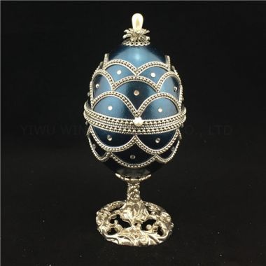 Blue goose egg music box trinket