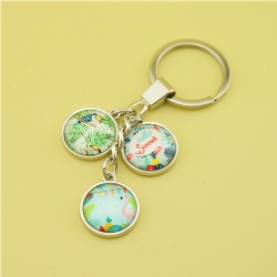 3 Pieces Glass Stones Keychain - Summer Vibe