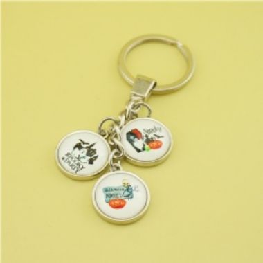 3 Pieces Glass Stones Keychain - Halloween Holiday Gifts