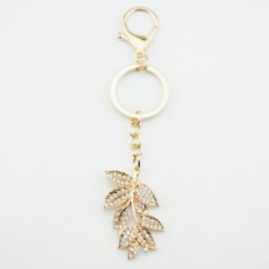 Tree Leaf Crystals Key Chains