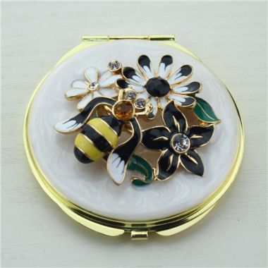 Golden plated compact mirror