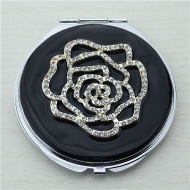 Rose decor compact mirror