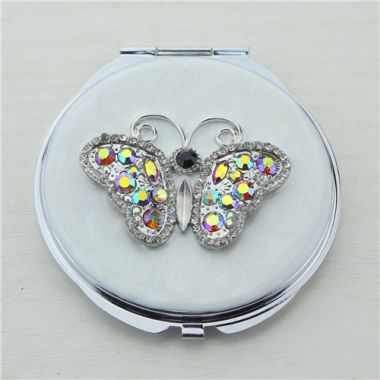 Chromatic colour butterfly compact mirror