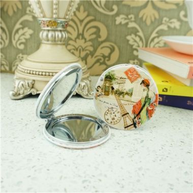 PU compact mirror / leather printing compact mirror travel souvenir