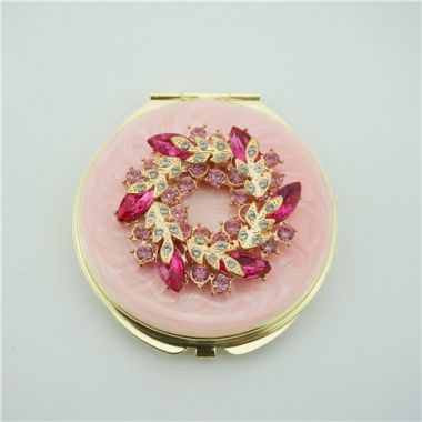 garland compact mirror four colors/luxury gift crystal compact mirror