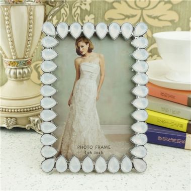 Metal photo frame/teardrop crystals photo frame