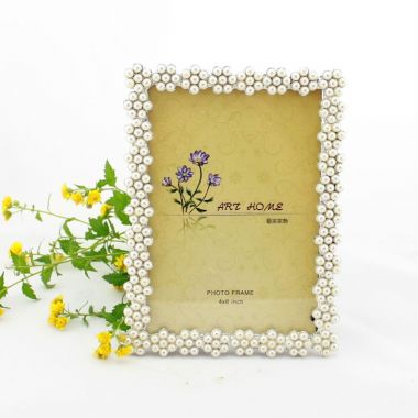 Pearls Picture Frames/4x6/Silver Plating