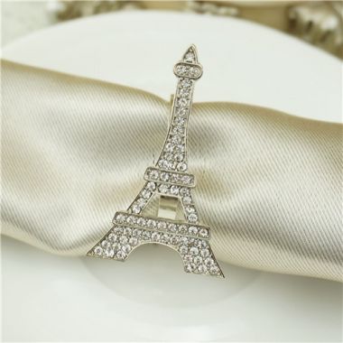 Metal Napkin Ring / Crystals Eiffel Tower Napkin Ring