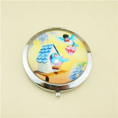 Glass Bird Pattern Compact Mirror /Portable Makeup Mirror