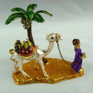 Camel Trinket Box Bejeweled Figurine