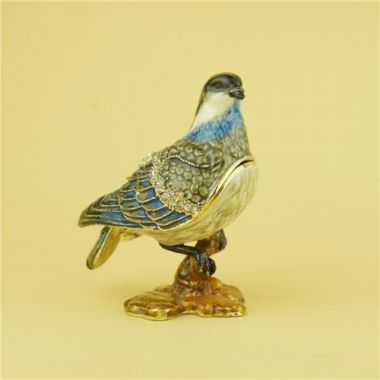 Pewter jewelry box / Beautiful bird jewelry box