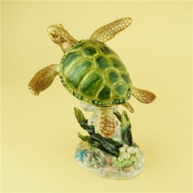 Pewter jewelry box / Baby sea turtle pewter jewelry box