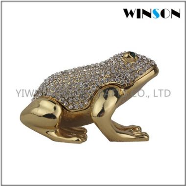 Pewter Jewelry Box / Crytals Frog Jewelry Box