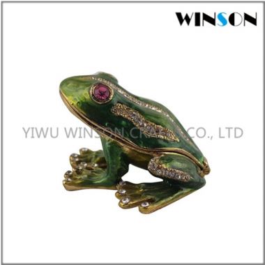 Pewter Jewelry Box / Crytals Frog Jewelry Box