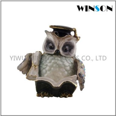 Pewter Jewelry Box / Crytals Owl Jewelry Box