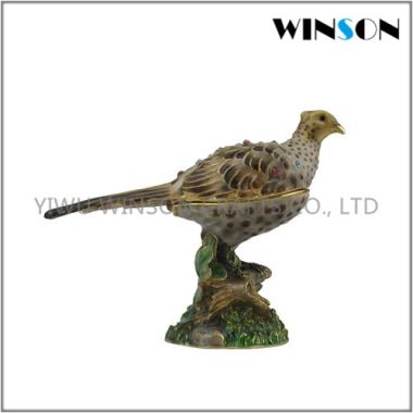 Pewter Jewelry Box / Crytals Bird Jewelry Box