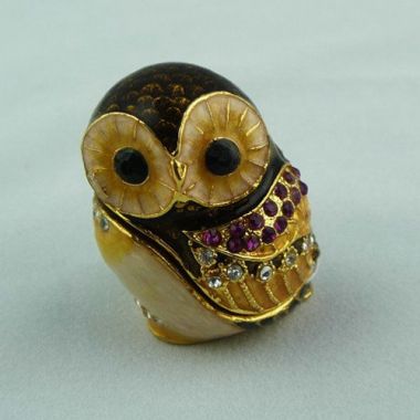 Owl Trinket boxes/Handmade enamel figurine