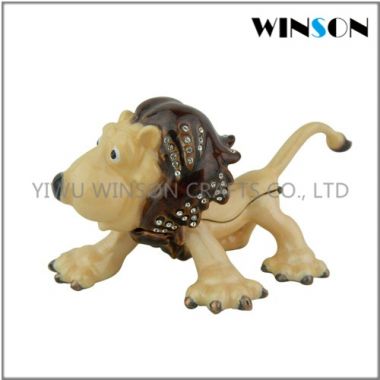 Pewter Jewelry Box / Crytals Cartoon Lion Jewelry Box